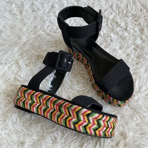 House of Harlow 1960 x REVOLVE Black Aiden Espadrille Sandals Size 6 - Picture 6 of 9